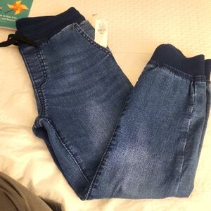 Nwt Sz 8 Old Navy Blue Denim Stretch Knit Jogger Jeans
